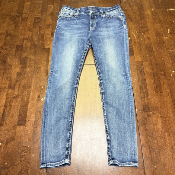 Miss Me Jeans 32x31.5 Curvy Skinny Star Bling Gem Cowgirl Stretch Relax - Picture 4 of 12